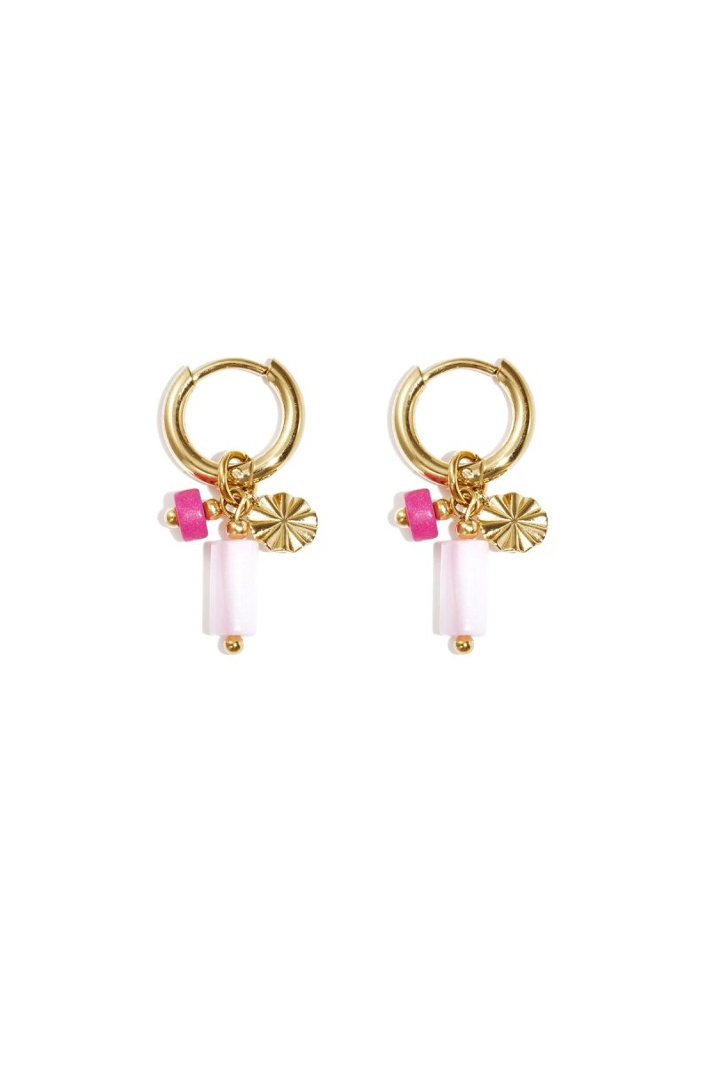 Earrings with beads and coin charm - Velaris Femme