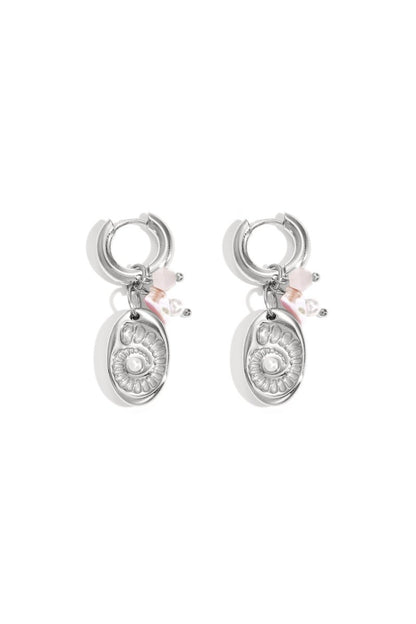 Earrings with beads and shell charm - Velaris Femme