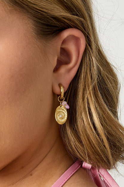 Earrings with beads and shell charm - Velaris Femme