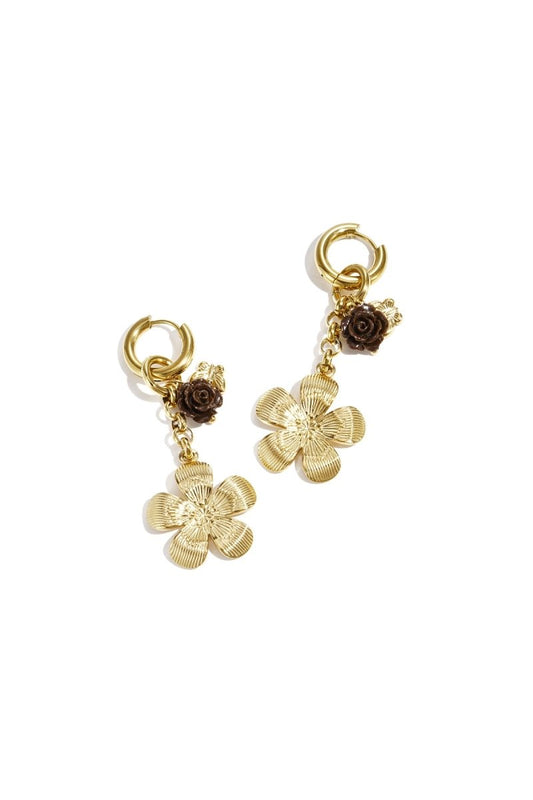 Earrings with flower pendants in various sizes - Velaris Femme