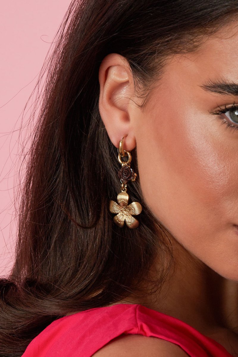 Earrings with flower pendants in various sizes - Velaris Femme