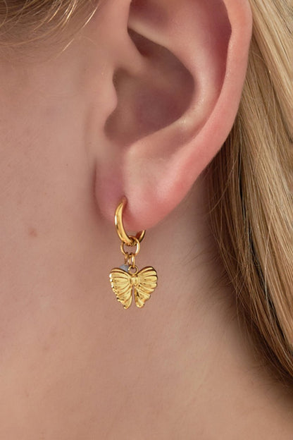 Earrings with hanging bow charm and bead - Velaris Femme