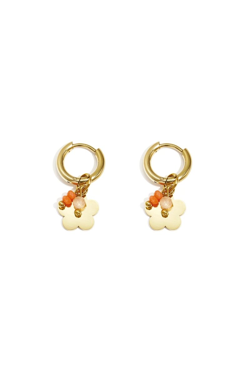 Earrings with hanging flower and beads - Velaris Femme