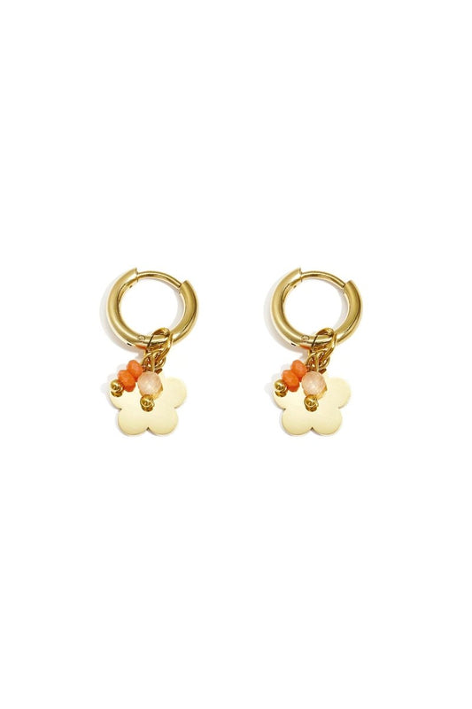 Earrings with hanging flower and beads - Velaris Femme