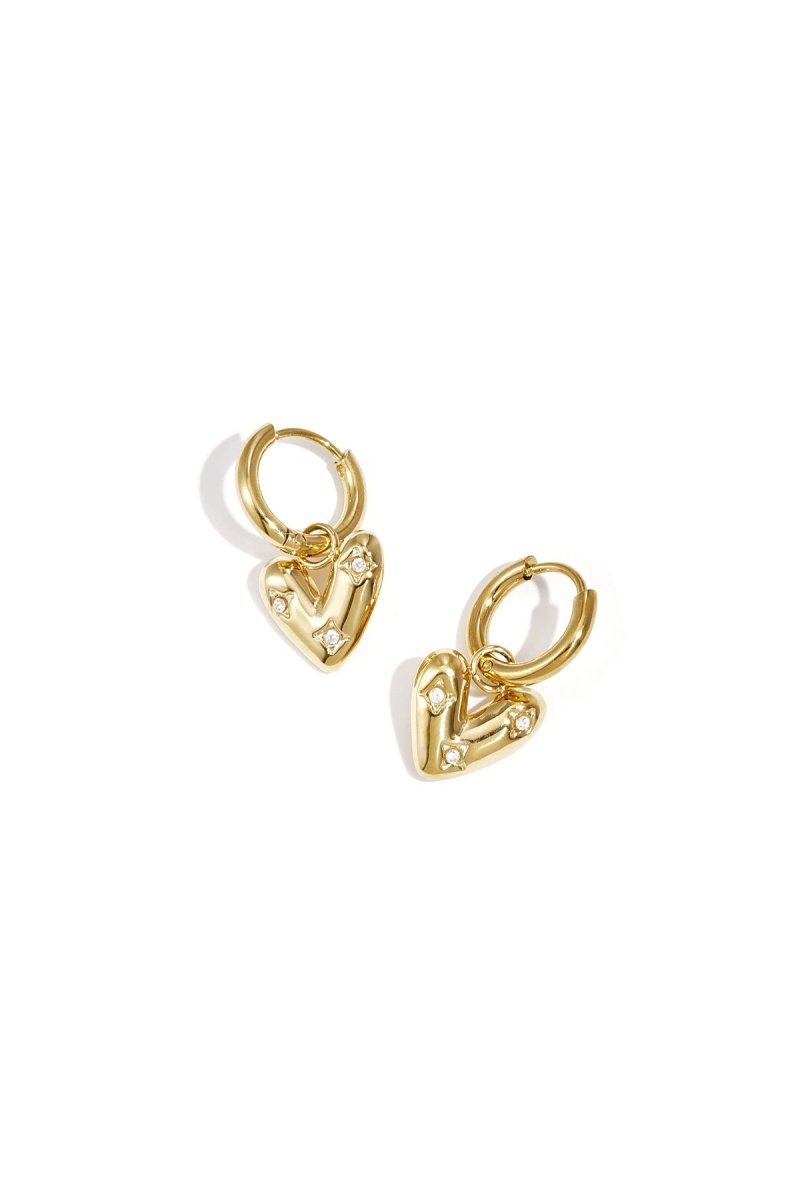 earrings with heart - shaped pendant and zirconia - Velaris Femme