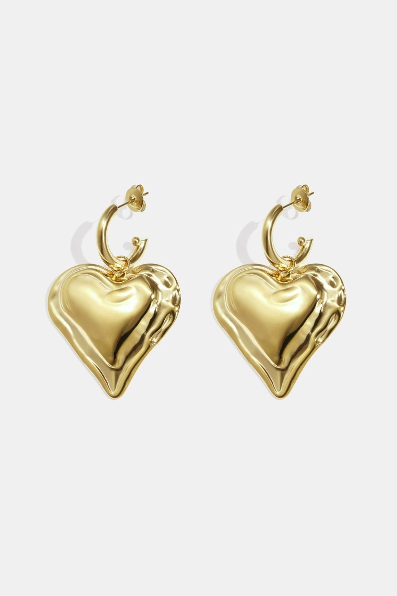 Earrings with large hanging heart - Velaris Femme