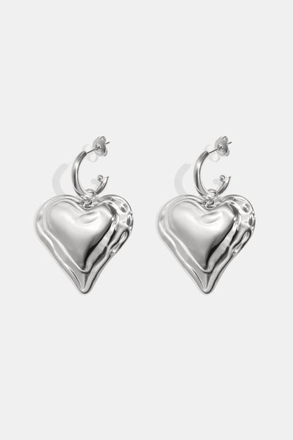 Earrings with large hanging heart - Velaris Femme