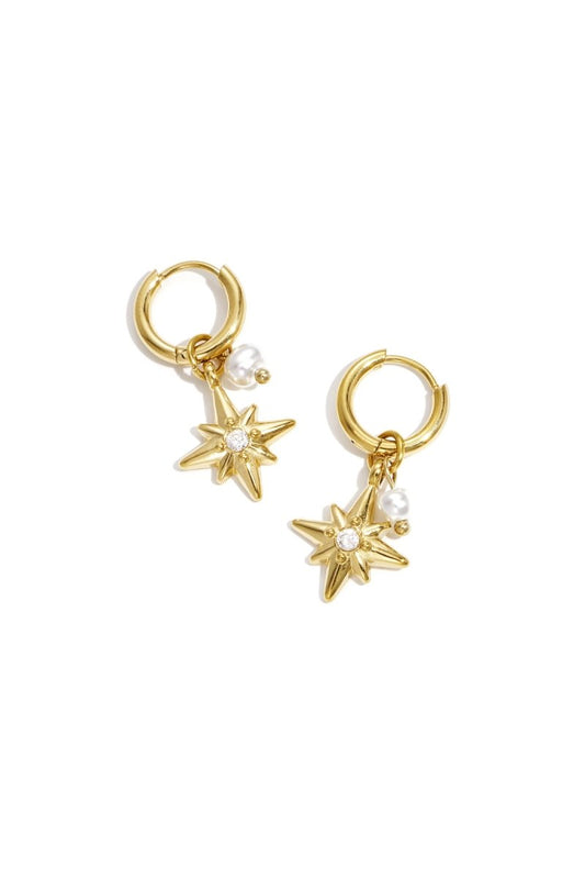 Earrings with pearl and star pendants - Velaris Femme