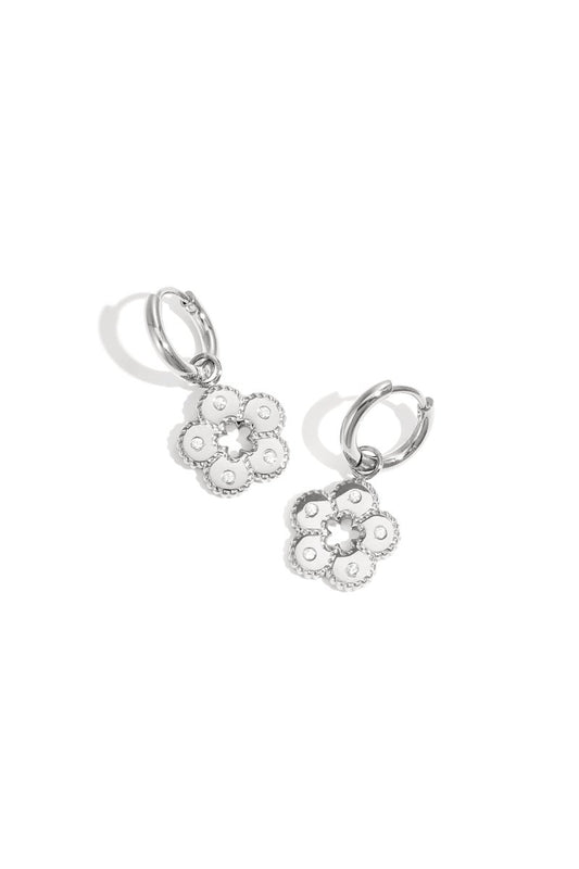 Earrings with stones in flower - Velaris Femme