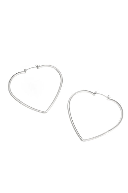 Minimalist heart hoop earrings