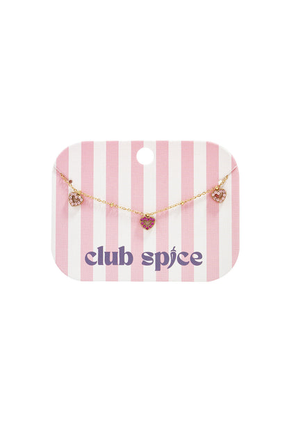 Bracelet with pink stones in hearts