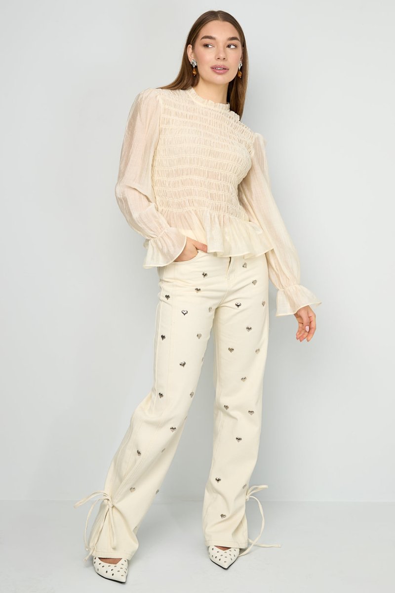Élise Smocked Blouse - Velaris Femme