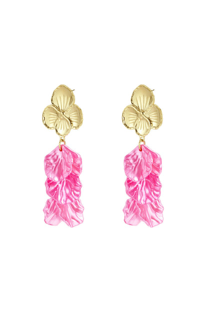 Flower earrings with mother of pearl