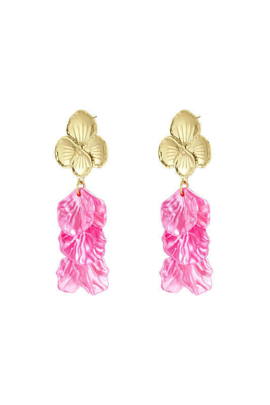 Flower earrings with mother of pearl