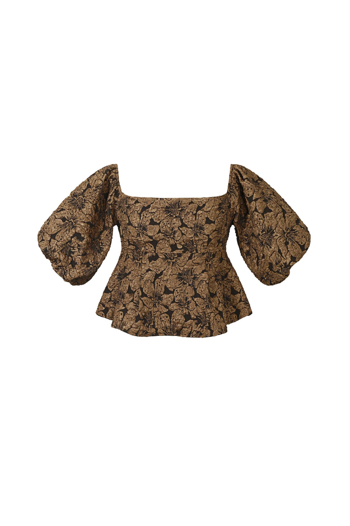 textured puff sleeve top