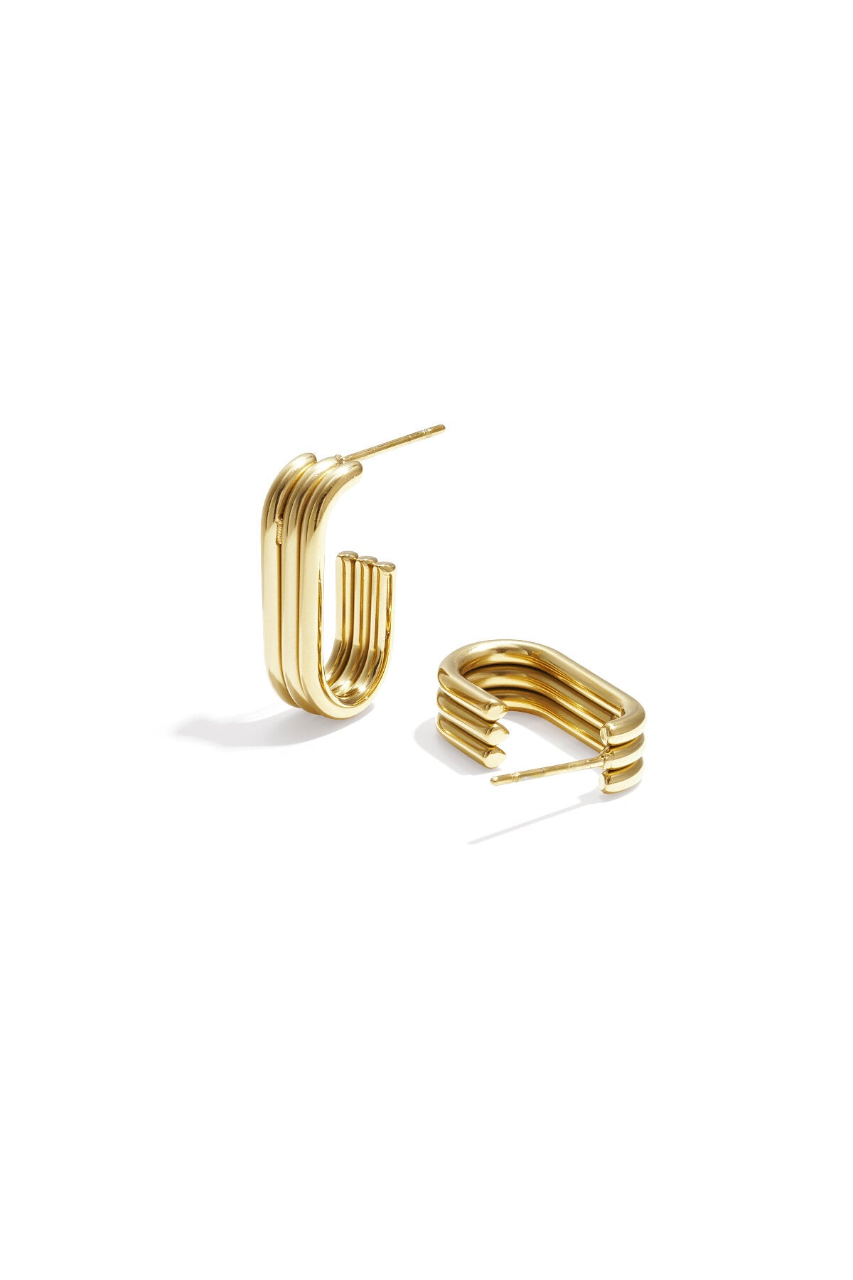 Stainless Steel Hoop Earrings rectangle Casual Daily Simple Series Women's jewelry