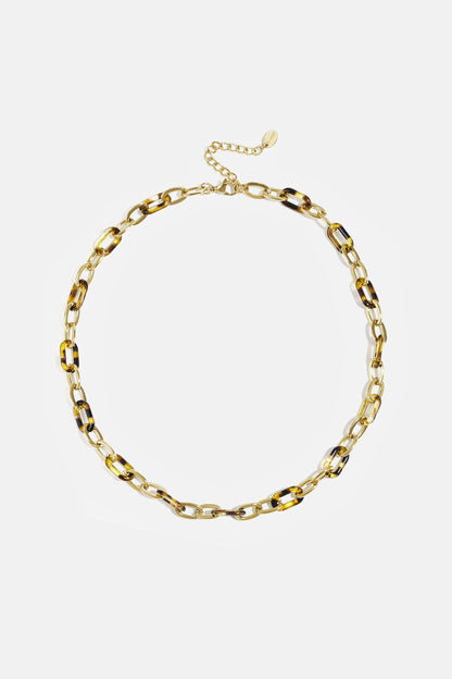 Elegant Brown Stainless Steel Chain Necklace for Everyday Wear
