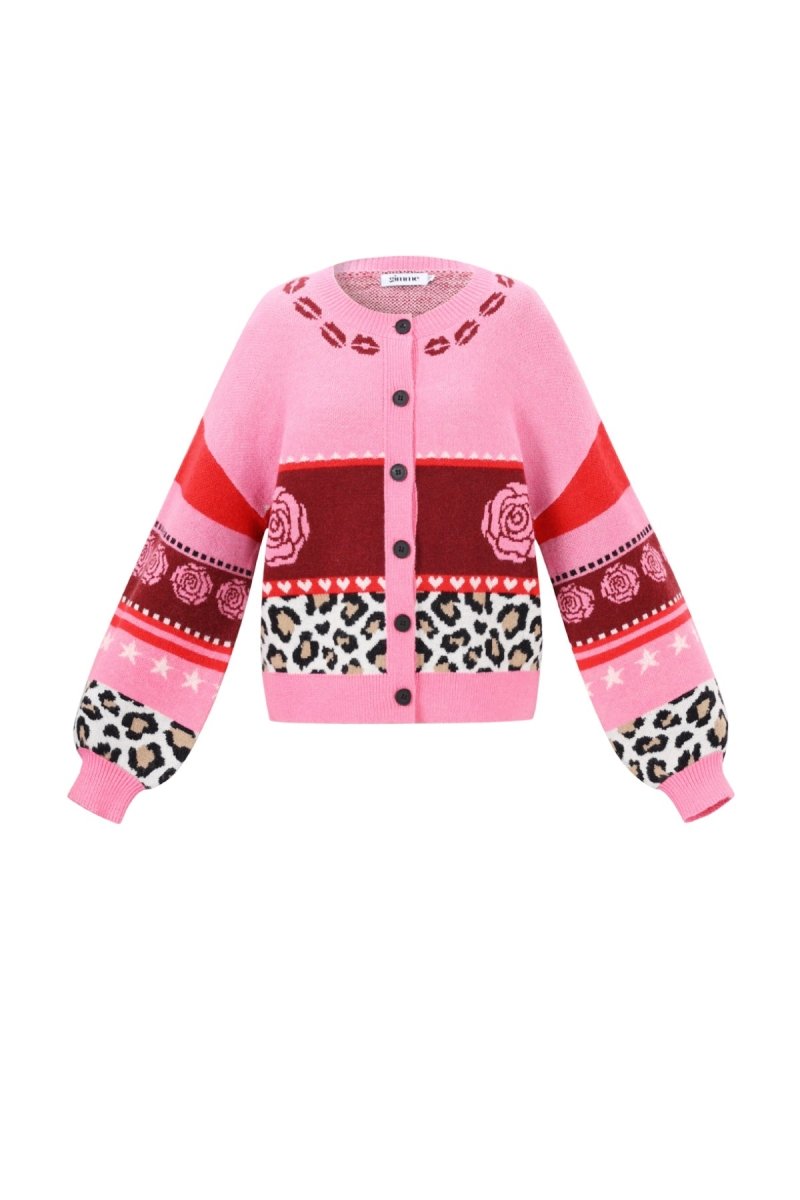 Floral Print Knit Cardigan - Velaris Femme