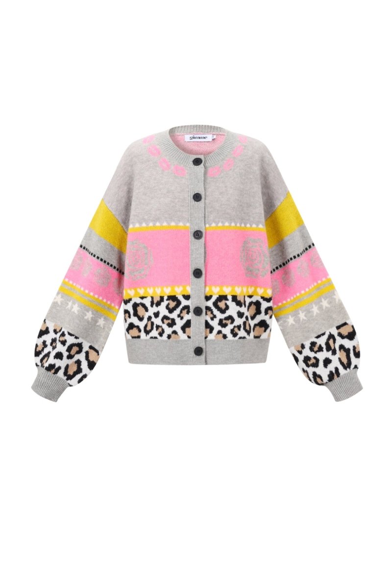 Floral Print Knit Cardigan - Velaris Femme