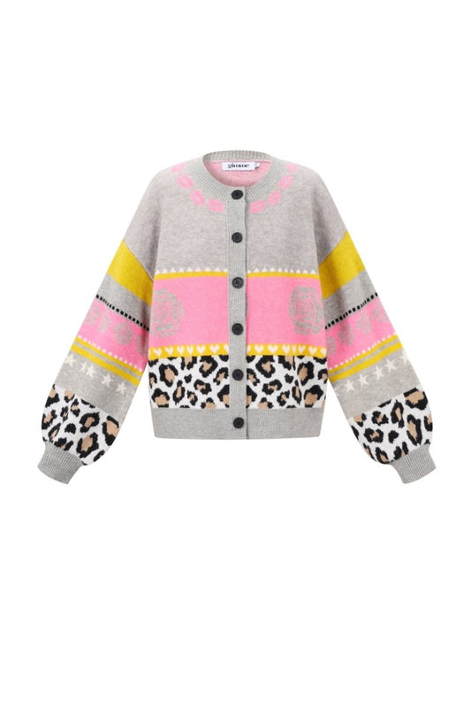 Floral Print Knit Cardigan - Velaris Femme