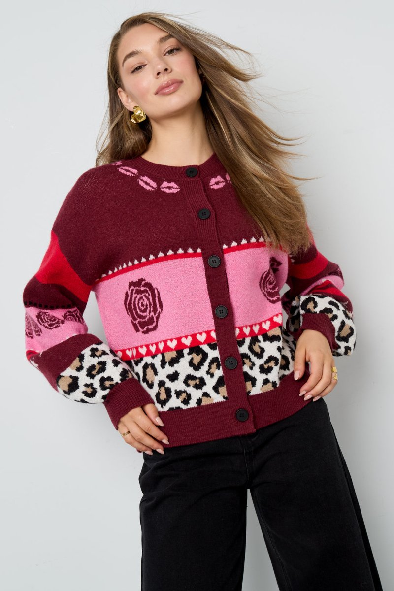 Floral Print Knit Cardigan - Velaris Femme