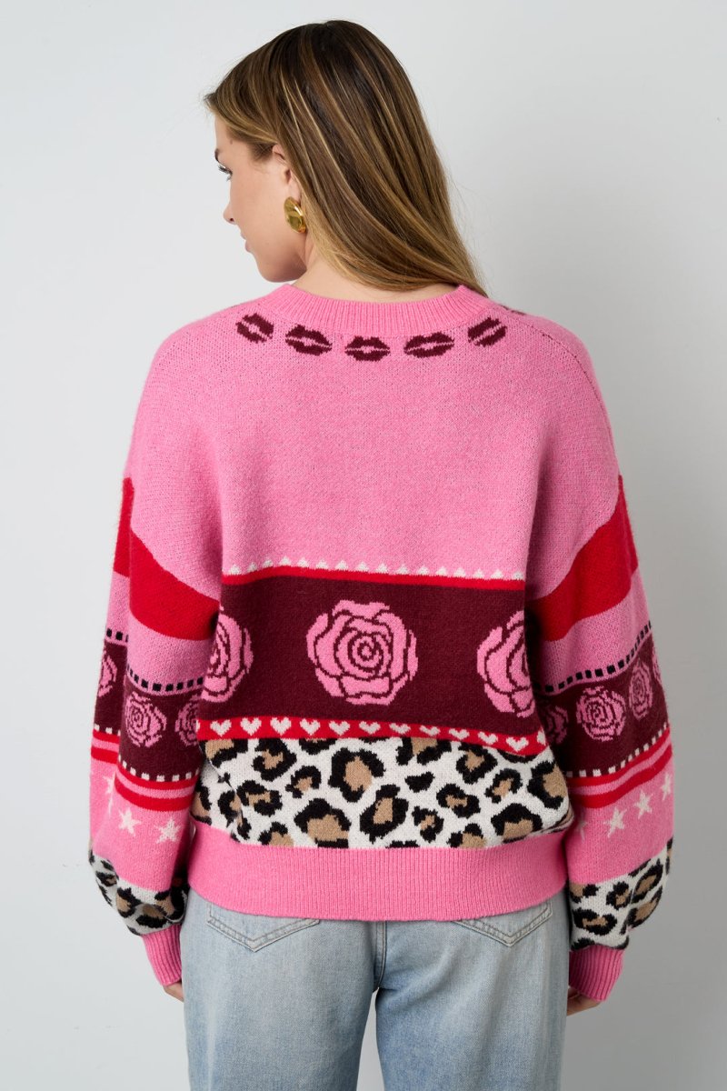 Floral Print Knit Cardigan - Velaris Femme