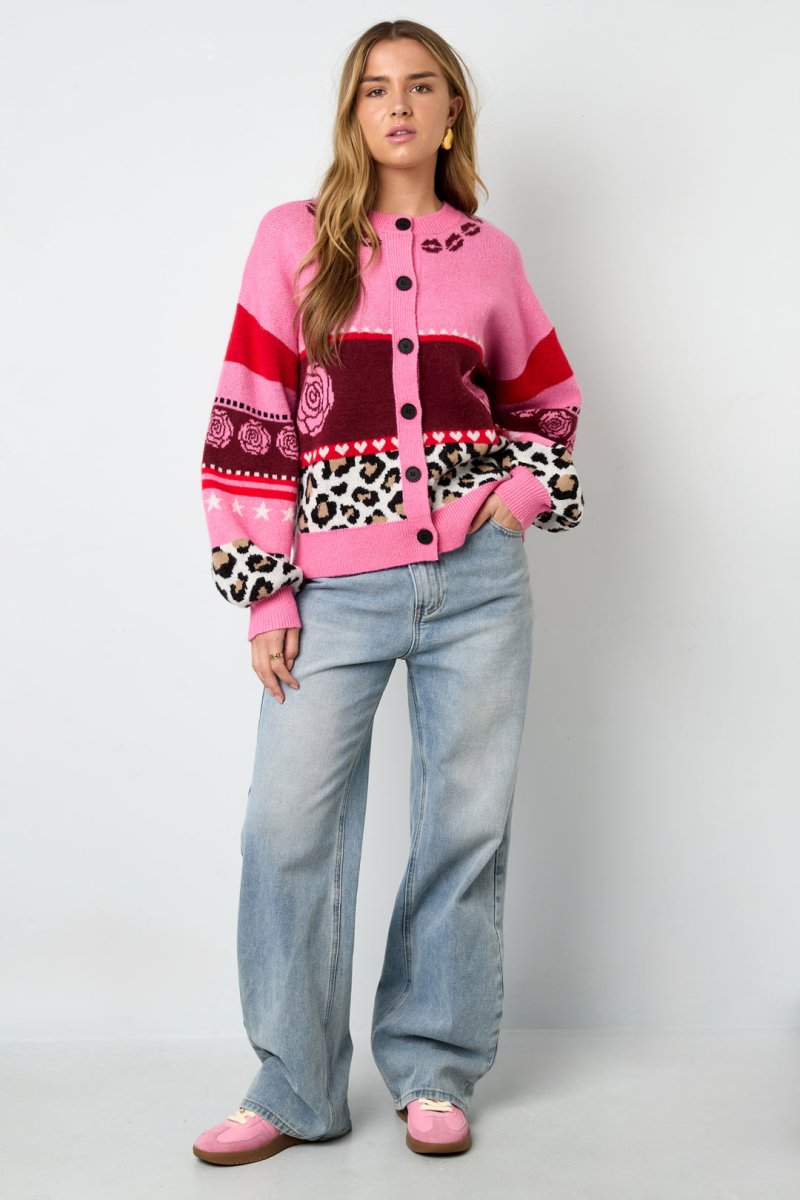 Floral Print Knit Cardigan - Velaris Femme