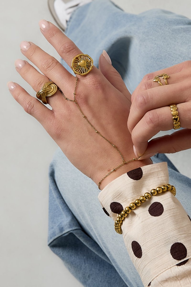 Hand chain with bead details - Velaris Femme