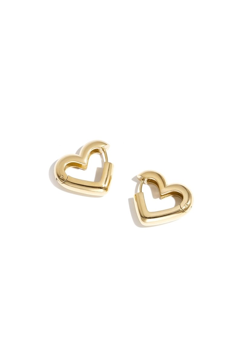 Heart - Shaped Hoop Earrings in Three Sizes - Velaris Femme