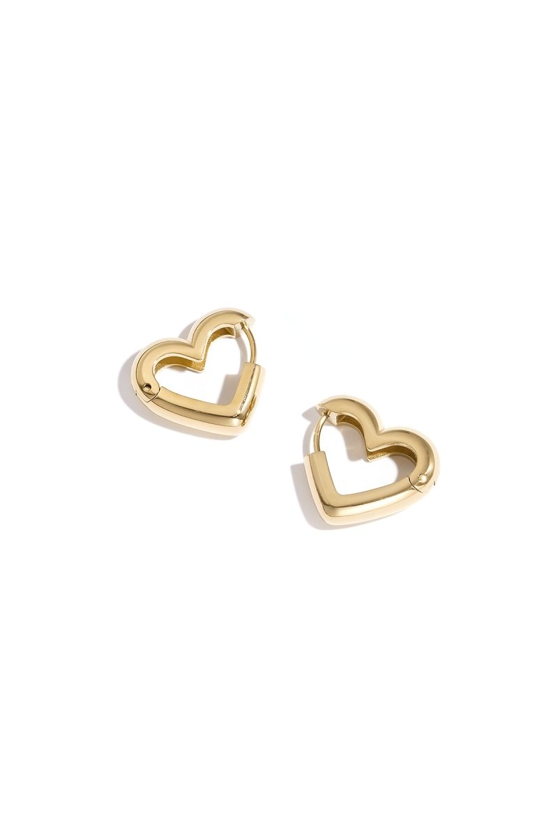 Heart - Shaped Hoop Earrings in Three Sizes - Velaris Femme