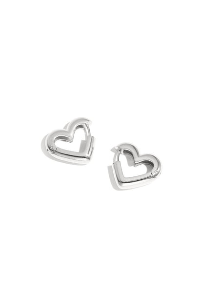 Heart - Shaped Hoop Earrings in Three Sizes - Velaris Femme
