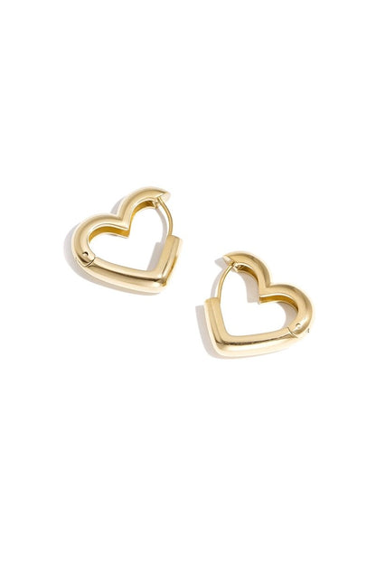 Heart - Shaped Hoop Earrings in Three Sizes - Velaris Femme