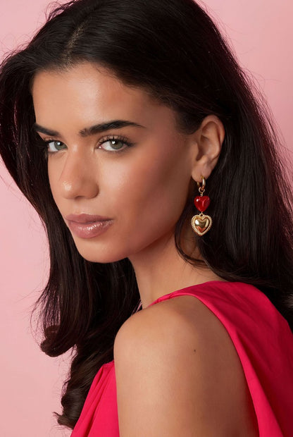 Heart - shaped pendant earrings - Velaris Femme