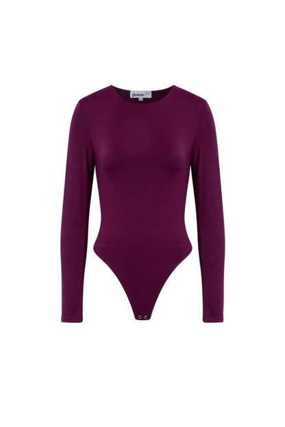 Knitted Nylon Shapewear Bodysuit Basic Solid Color - Velaris Femme
