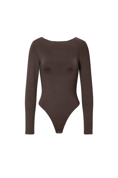 Knitted Nylon Shapewear Bodysuit Basic Solid Color - Velaris Femme