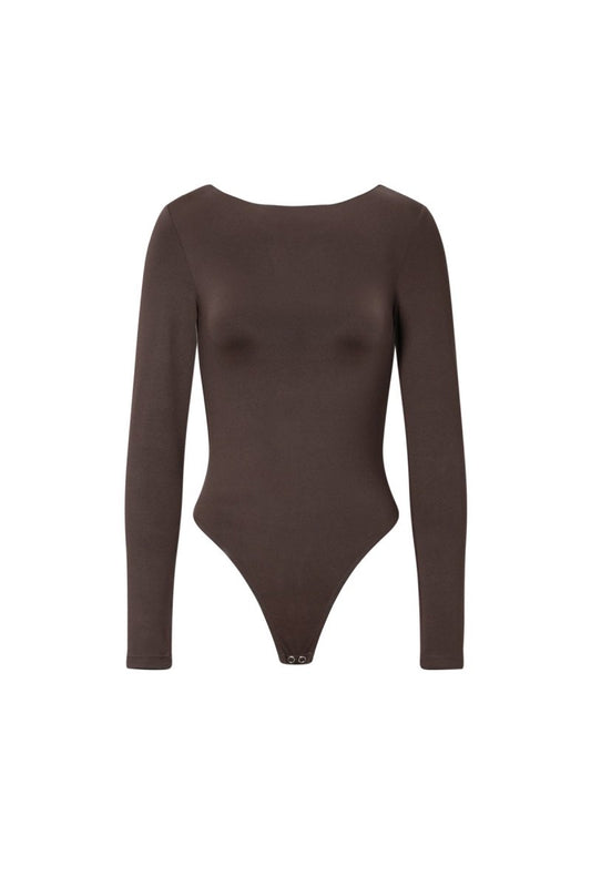 Knitted Nylon Shapewear Bodysuit Basic Solid Color - Velaris Femme