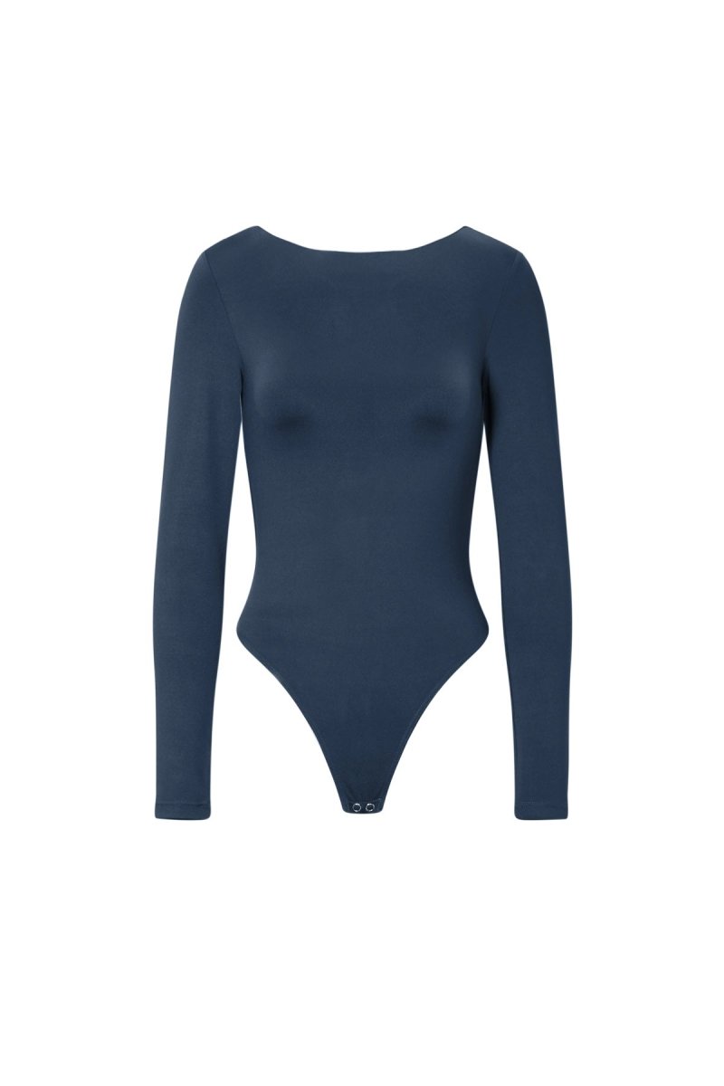 Knitted Nylon Shapewear Bodysuit Basic Solid Color - Velaris Femme