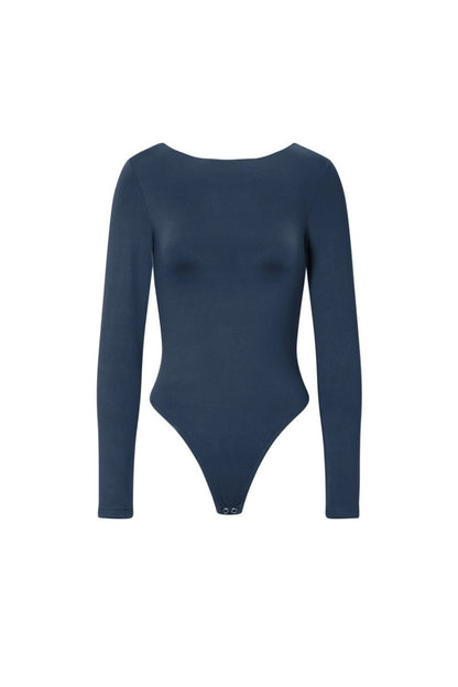 Knitted Nylon Shapewear Bodysuit Basic Solid Color - Velaris Femme