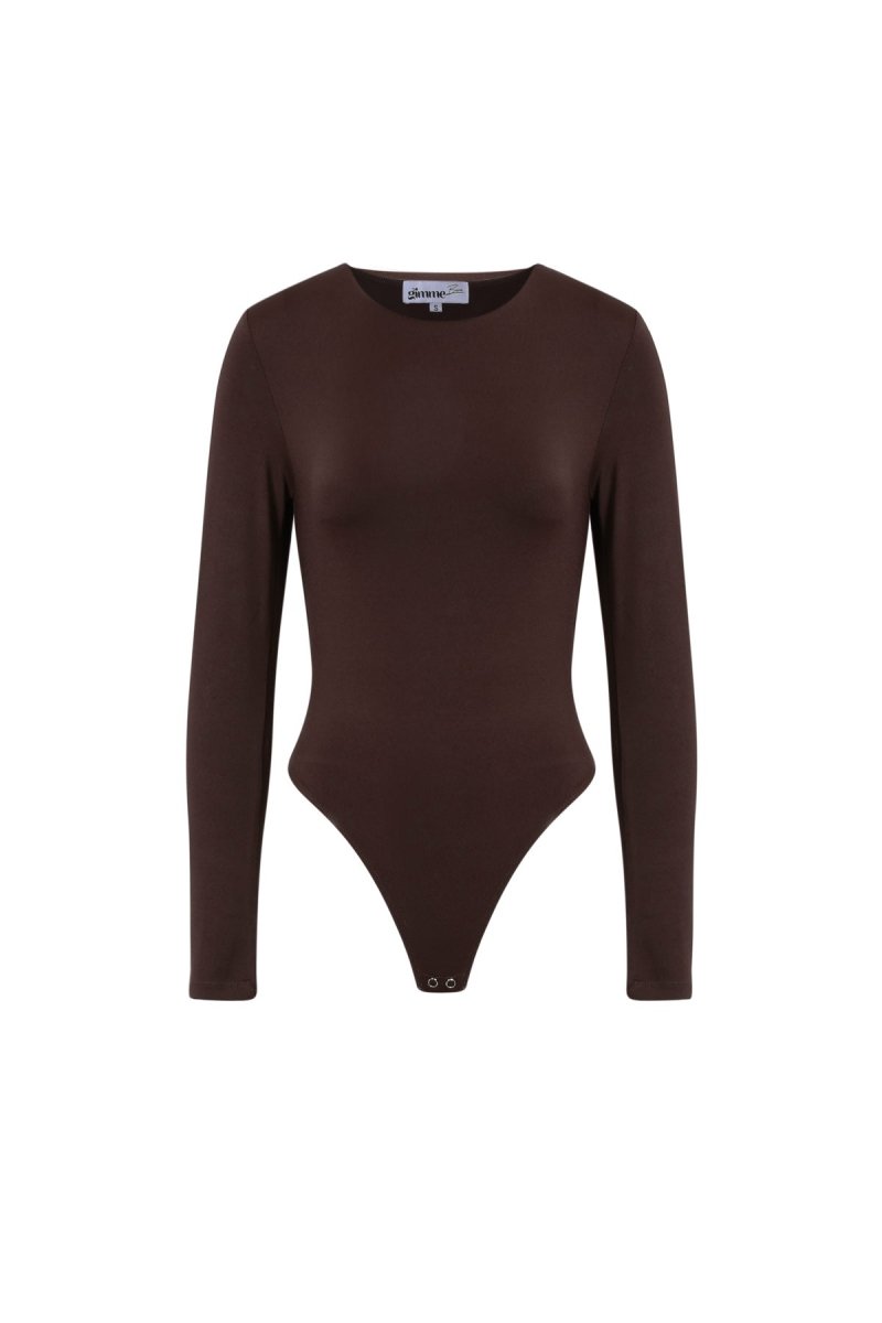 Knitted Nylon Shapewear Bodysuit Basic Solid Color - Velaris Femme