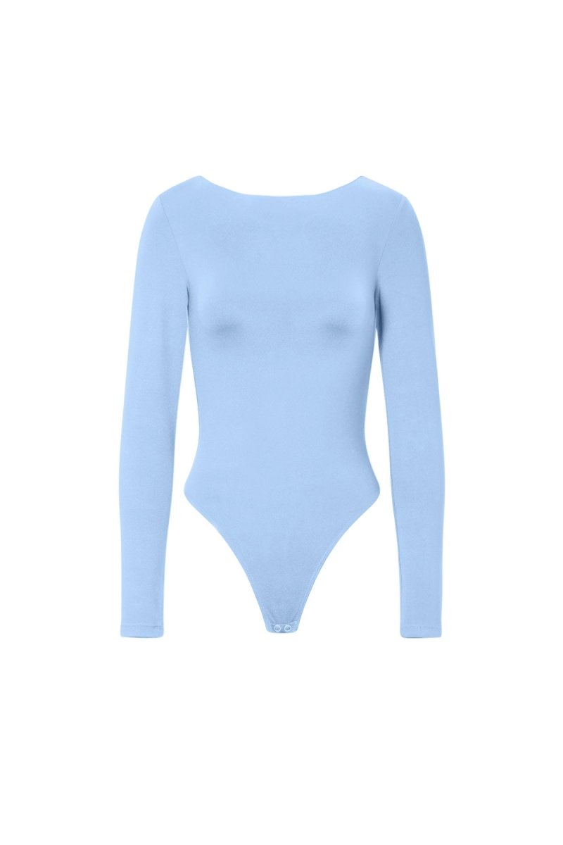 Knitted Nylon Shapewear Bodysuit Basic Solid Color - Velaris Femme