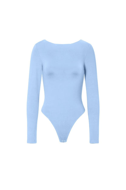 Knitted Nylon Shapewear Bodysuit Basic Solid Color - Velaris Femme