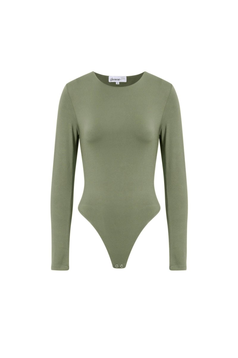 Knitted Nylon Shapewear Bodysuit Basic Solid Color - Velaris Femme