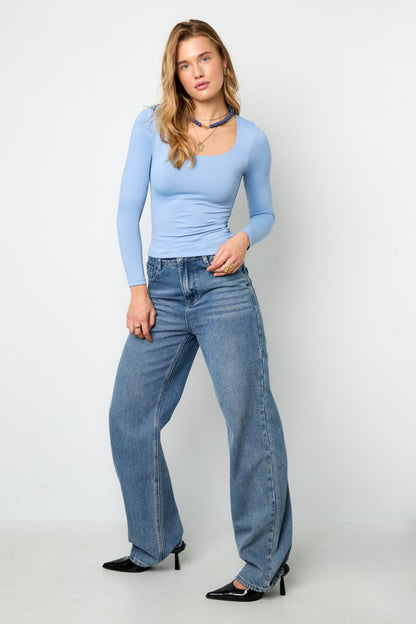 Knitted Nylon Women's Long Sleeve Top Basic Solid Color - Velaris Femme