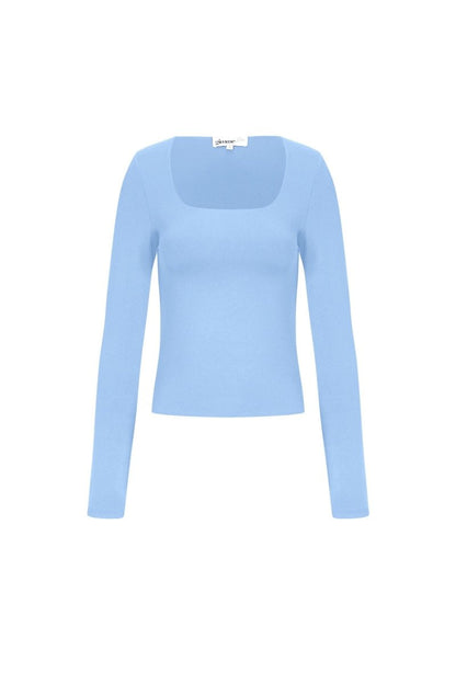 Knitted Nylon Women's Long Sleeve Top Basic Solid Color - Velaris Femme