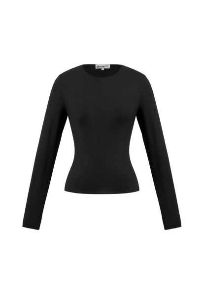 Knitted Nylon Women's Long Sleeve Top Basic Solid Color - Velaris Femme