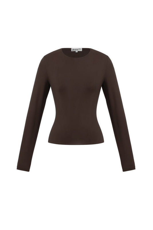 Knitted Nylon Women's Long Sleeve Top Basic Solid Color - Velaris Femme