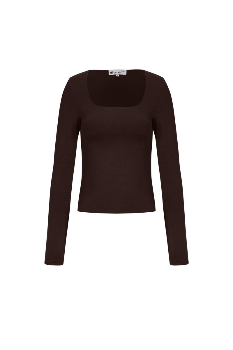 Knitted Nylon Women's Long Sleeve Top Basic Solid Color - Velaris Femme