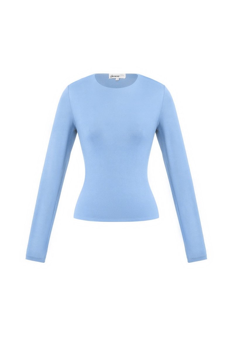Knitted Nylon Women's Long Sleeve Top Basic Solid Color - Velaris Femme