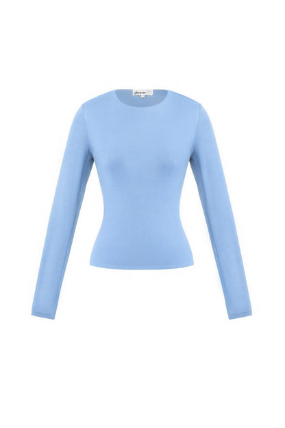 Knitted Nylon Women's Long Sleeve Top Basic Solid Color - Velaris Femme