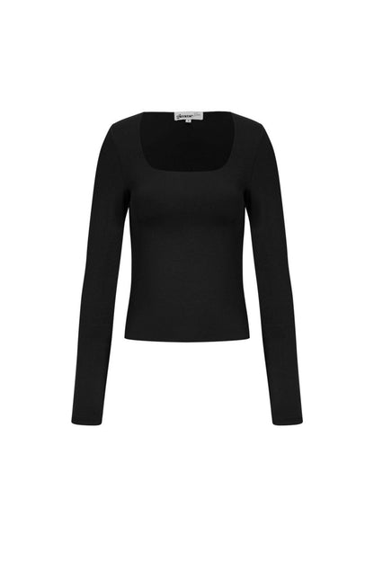Knitted Nylon Women's Long Sleeve Top Basic Solid Color - Velaris Femme